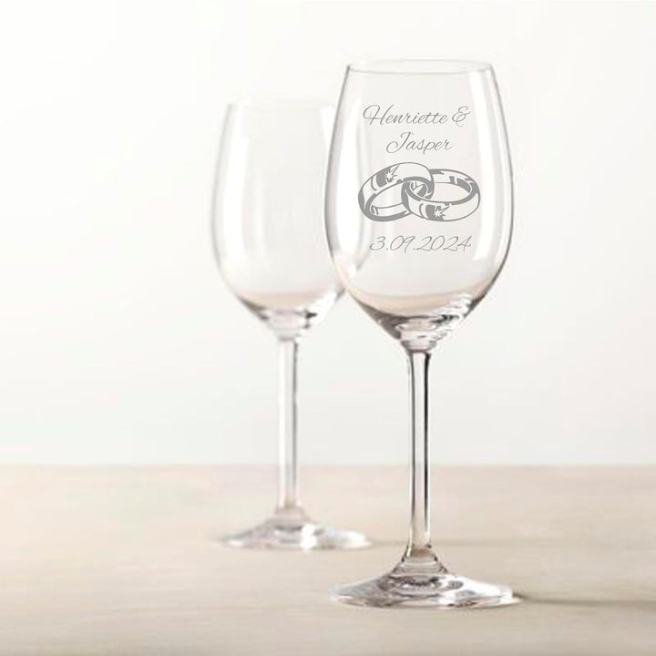 Geschenk zum Valentinstag – Wein Geschenksets – Weinglas mit Gravur 460ml – Hochzeitsgeschenke – Ges