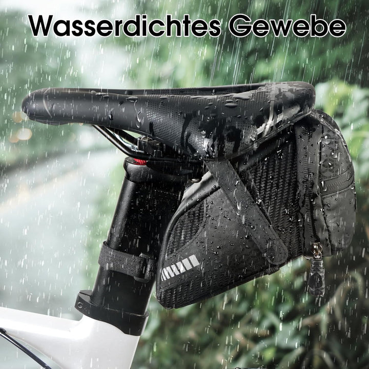 Ultraleichte Fahrrad Satteltasche, Fahrradsitz Tasche Fahrradtasche mit Klettverschluss Befestigungs