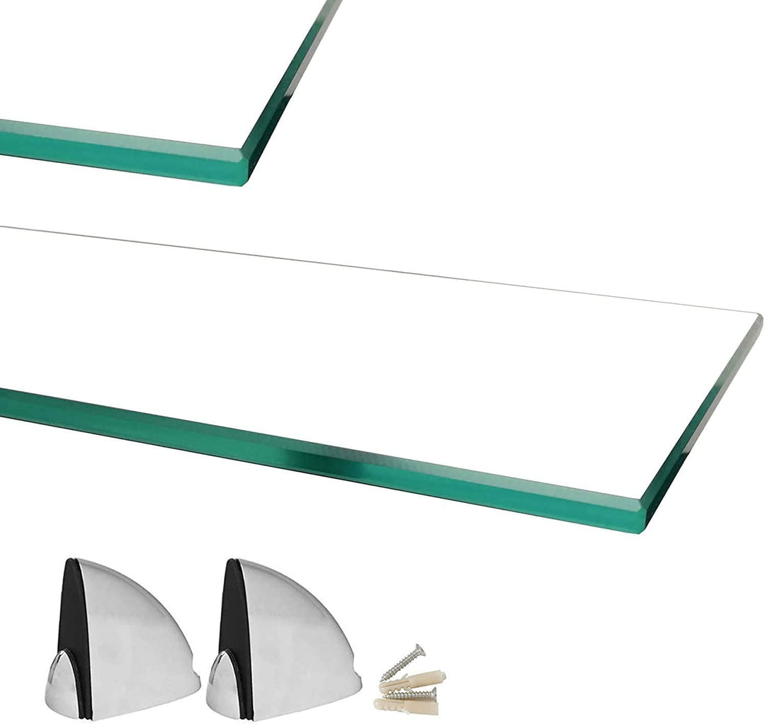 Euro Tische Glas Wandregal 60x17.8cm Badregal, Glas Regal für Badezimmer, Duschregal mit 6mm ESG Sic