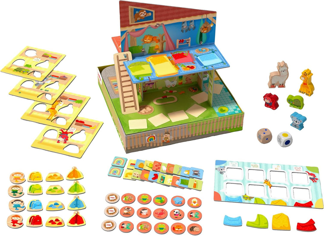 HABA Im Kindergarten Spielesammlung - 10 Abwechslungsreiche Spielideen - Grosses 3D-Spielhaus mit 5