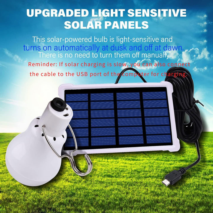 TechKen 2 Stk Solar Glühbirne Aussen mit Lichtsensor und Fernbedienung,Solarlampen Hängend Solarlich