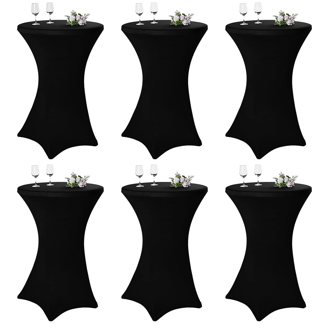 Pesonlook 6er-Set Stretch Stehtisch Husse für Bistrotisch Ø 70-75 cm Elegante,Verstärkung im Fussber