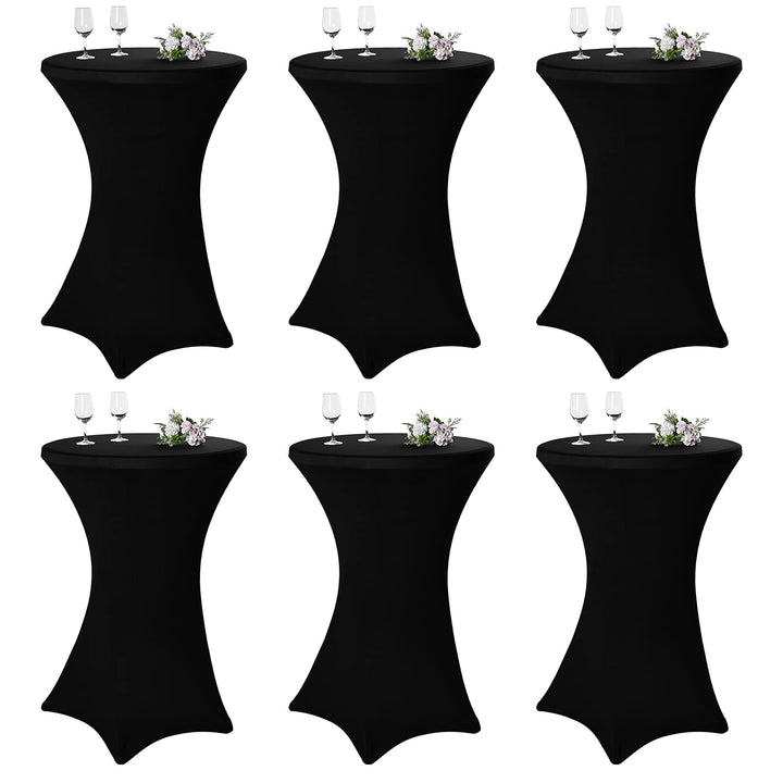 Pesonlook 6er-Set Stretch Stehtisch Husse für Bistrotisch Ø 70-75 cm Elegante,Verstärkung im Fussber