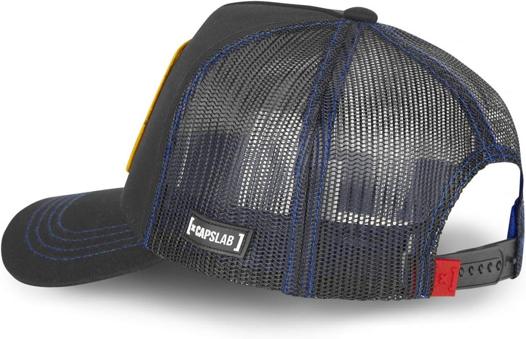 Capslab Straw Hat Crew One Piece gray Trucker Cap, Trucker-Luffy-Black-#30177