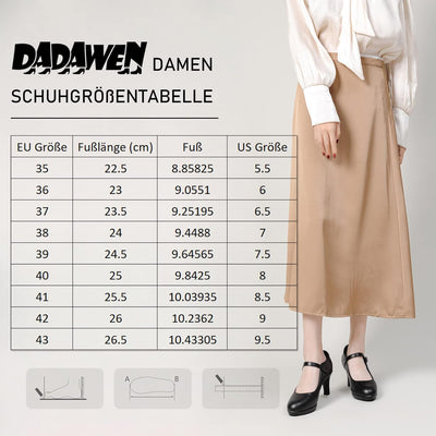 DADAWEN Damen T-Strap Pumps High Heels Plateau Kleid Schuhe 36 EU Beige, 36 EU Beige