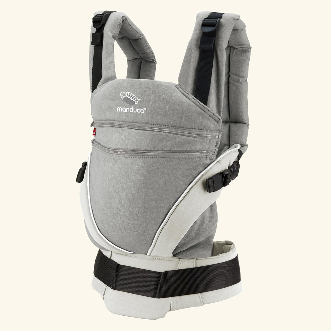 Manduca Babytrage XT > grey-white < All-In-One Babytrage für Neugeborene ab Geburt, Babys &amp; Kleinkin