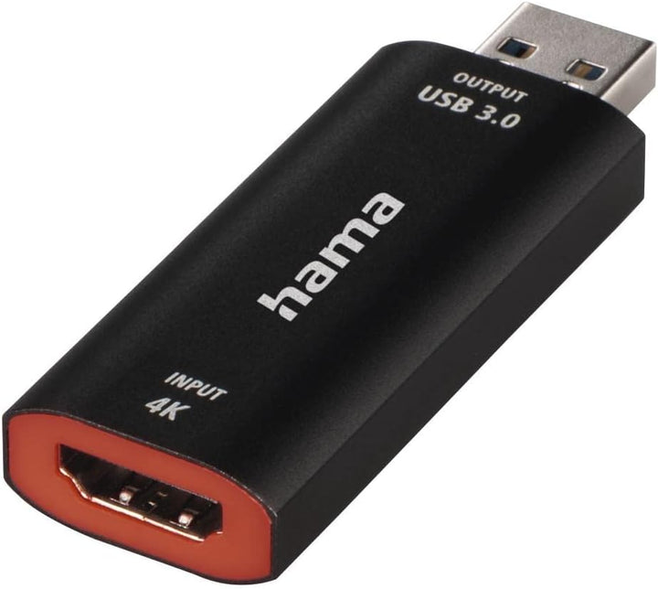Hama Video Capture Card 4K HDMI zu USB 3.0 Videoaufnahmekarte (zur direkten Aufnahme Spiegelreflexka