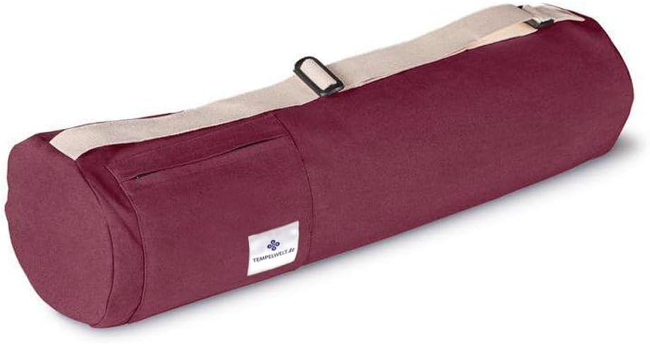 Mattentasche für Yogamatte Fitnessmatte 67x17 cm, Tasche aus Baumwolle Leinen Beere Tragegriff Natur