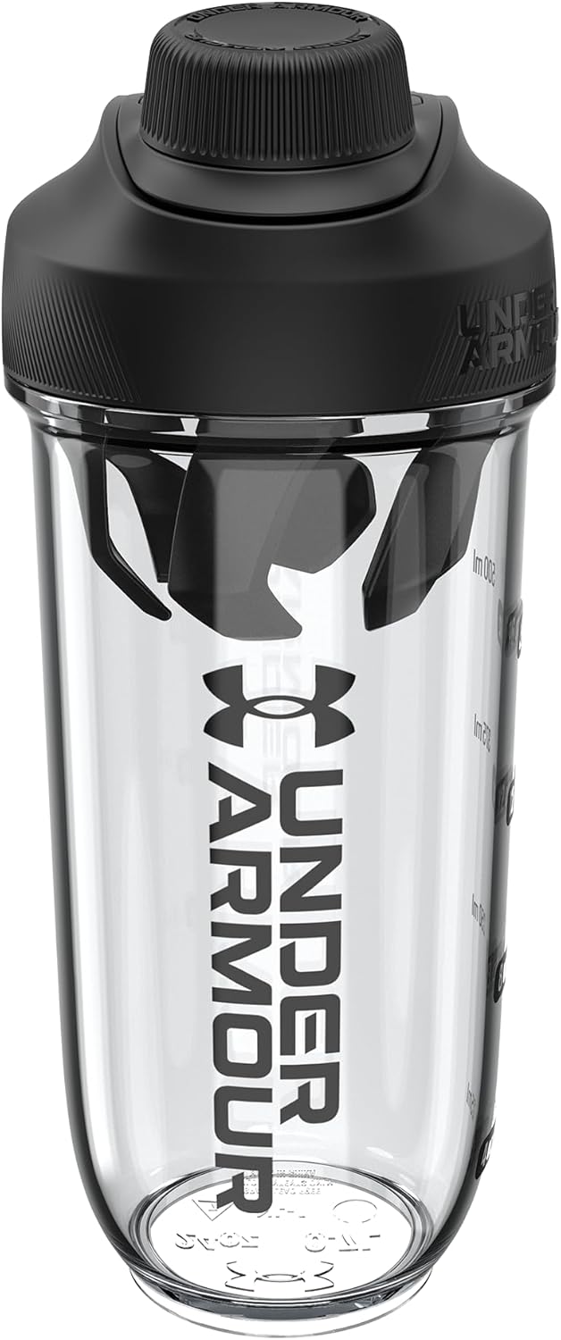 Under Armour UA Clarity Shaker-Flasche, 680 ml, transparent/schwarz, OSFA Durchsichtig / Schwarz, Du