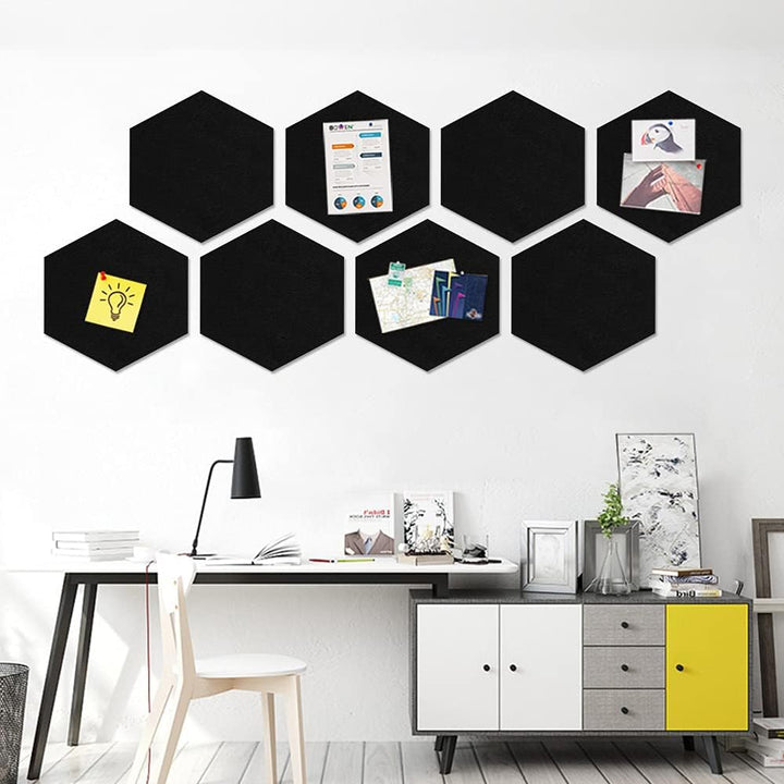 HyFanStr Upgrade Filz-Pinnwand, 29 x 30 cm, grosse, sechseckige Pinnwand zum Anbringen an der Wand 3