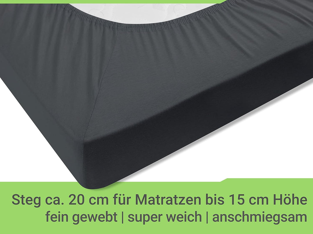 2er-Pack Spannbettlaken für Laufgitter und Krabbeldecke 1493.2123, 100 x 100 cm, anthrazit, Anthrazi