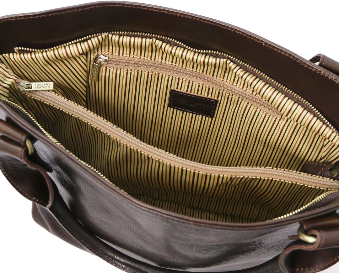 Tuscany Leather Ilenia Henkeltasche aus Leder Braun, Braun