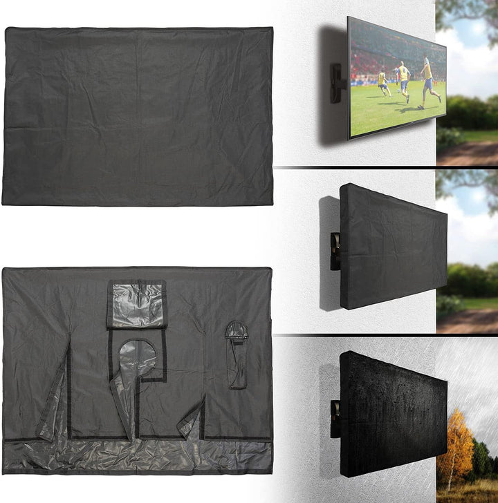 infactory Schutzhülle: Outdoor-TV-Abdeckung, für Geräte mit 55" - 58", wetterfest, schwarz (Fernsehe