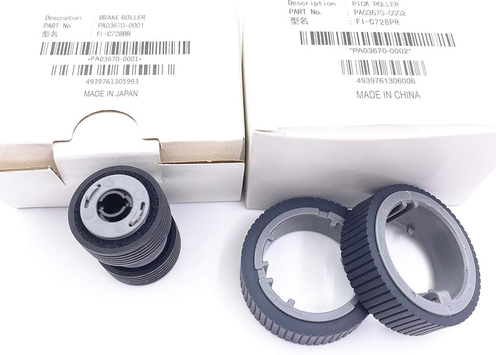 OKLILI PA03670-0001 PA03670-0002 Verbrauchsmaterialien-Set: Pick Roller + Bremsrolle für den Fujitsu