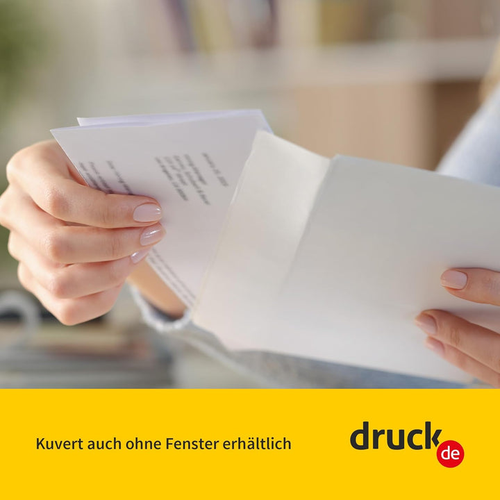 1000 Stück C6 Weisse Briefumschläge ohne Fenster, selbstklebender Haftfix Verschluss, Papierumschläg