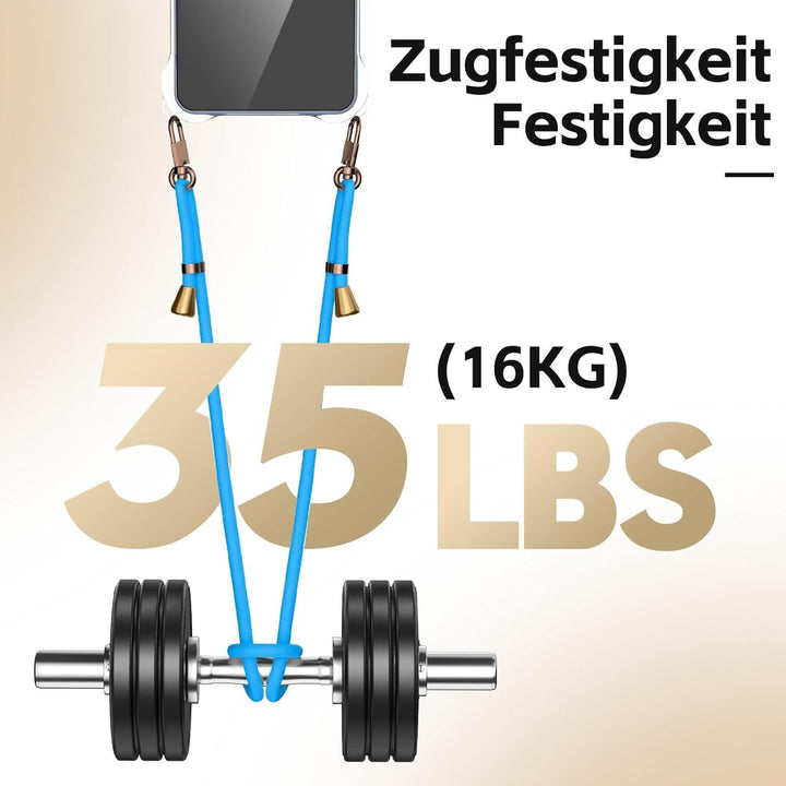 Handyband Abnehmbar für iPhone 17 Hülle mit Band, Langes Band zum Umhängen & Kurzkordel für Handgele