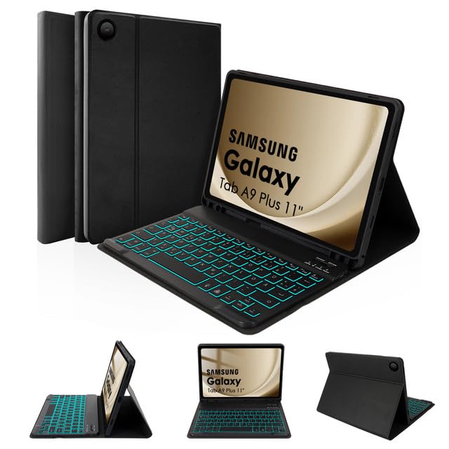 LAMA Tastaturhülle für Samsung Galaxy Tab A9 Plus/A9+ 11 Zoll 2023 Modell (SM-X210/X216/X218), Bluet