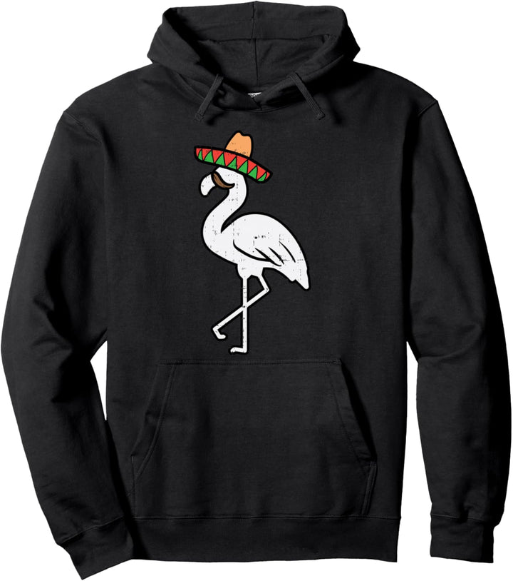 Mexican Flamingo Sombrero Funny Cinco De Mayo Fiesta Animal Pullover Hoodie