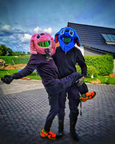 FunnyRiders Stoff-Cover für Motorradhelm - Lustiger Helm-Überzug, toller Hingucker - Zubehör für Mot
