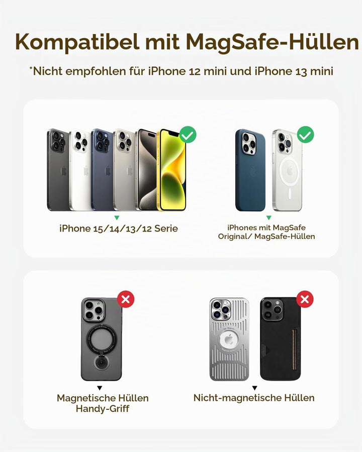 Kuulaa Ultra Slim MagSafe PowerBank, 5000mAh Kabelloses Ladegerät kompatibel mit iPhone 15 Pro/15 Pr