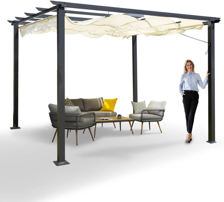 Grindi - Garten Pergola Pavillon Terrassendach - Milos I 3x3m - wasserdichtes & stabiles Sonnenschut
