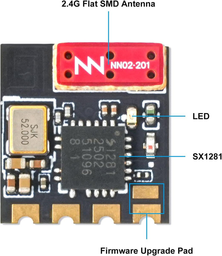 BETAFPV ExpressLRS Lite Receiver mit Flat SMD Ceramic Antenna High Refresh Rate Long Range Performan