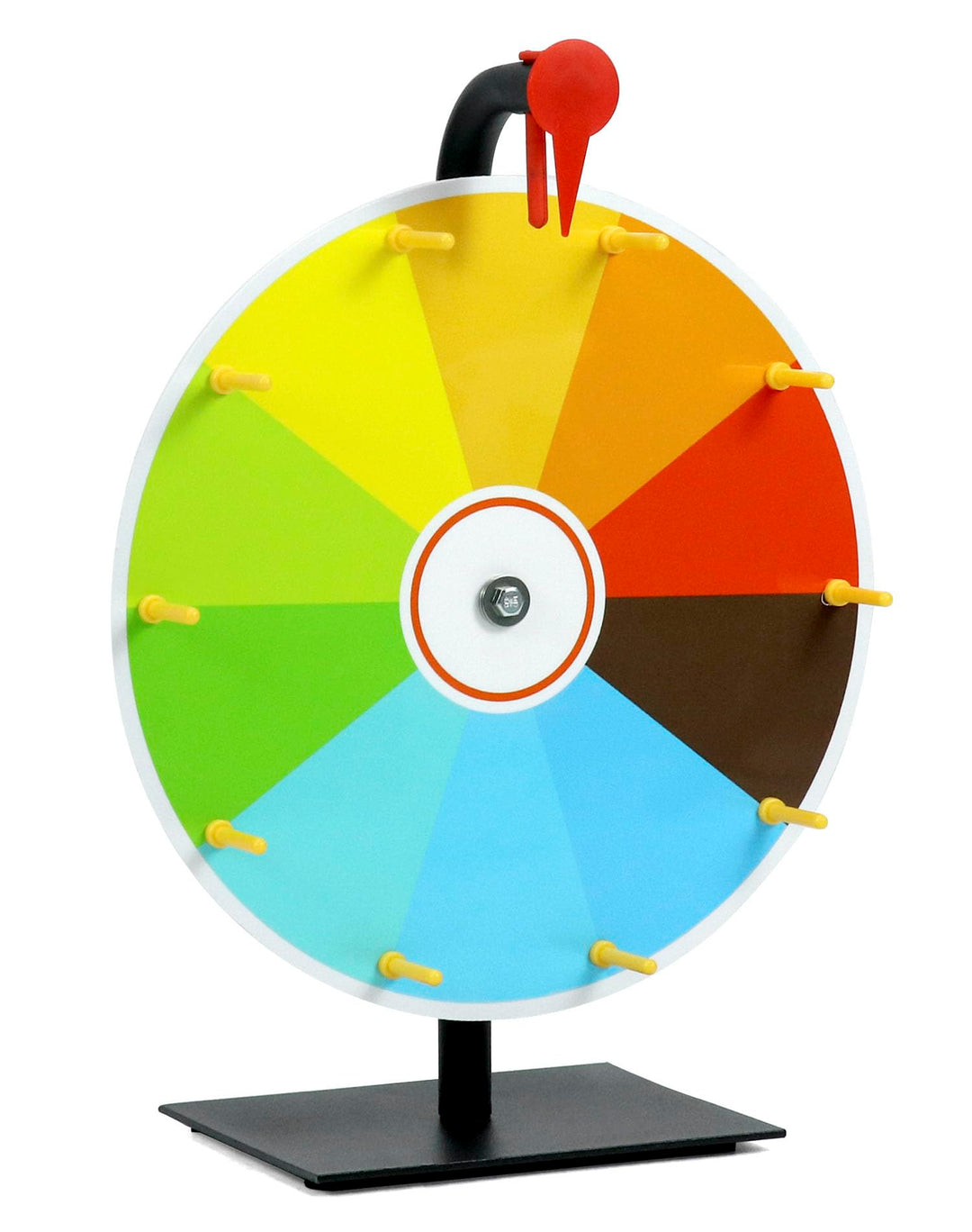 QWORK® 30cm Farbe Glücksrad mit Metallständer, Tischplatte Rouletterad 10 Slots zum Reinigen Abwisch