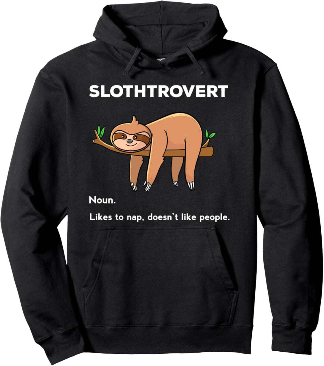 Faultier Introvert, Lustiges Geschenk, Slothtrovert Pullover Hoodie