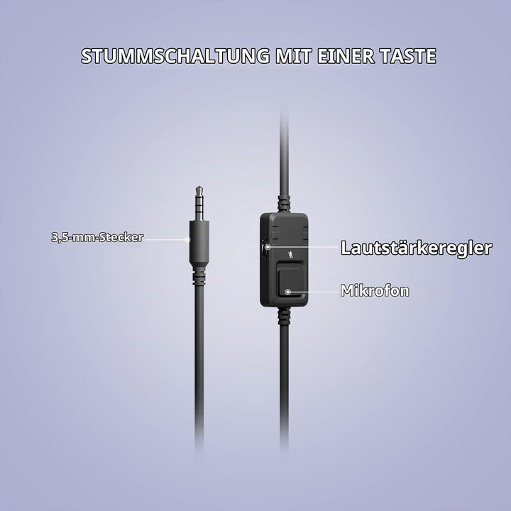 SOMiC G951S Violett Gaming Headset mit Mikrofon, Mädchen, Frauen Abnehmbarer Cat-Ear-Kopfhörer mit L