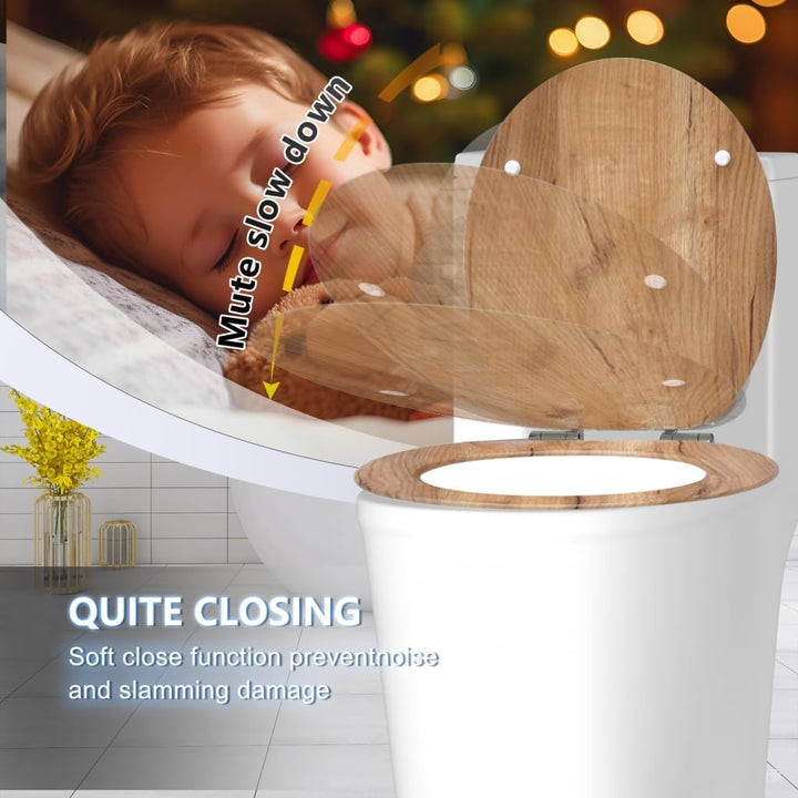 MDF-Toilettensitz mit Soft-Close-Mechanismus, O-förmiger Toilettensitz mit verstellbaren Scharnieren