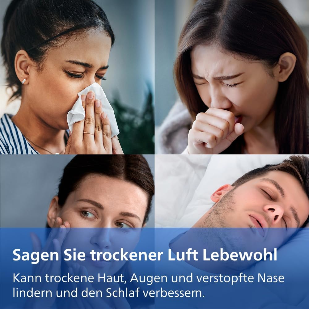 Philips Verdunstungs-Luftbefeuchter Serie 4000, Hygienische Befeuchtung, 99,97% weniger Bakterien, 3