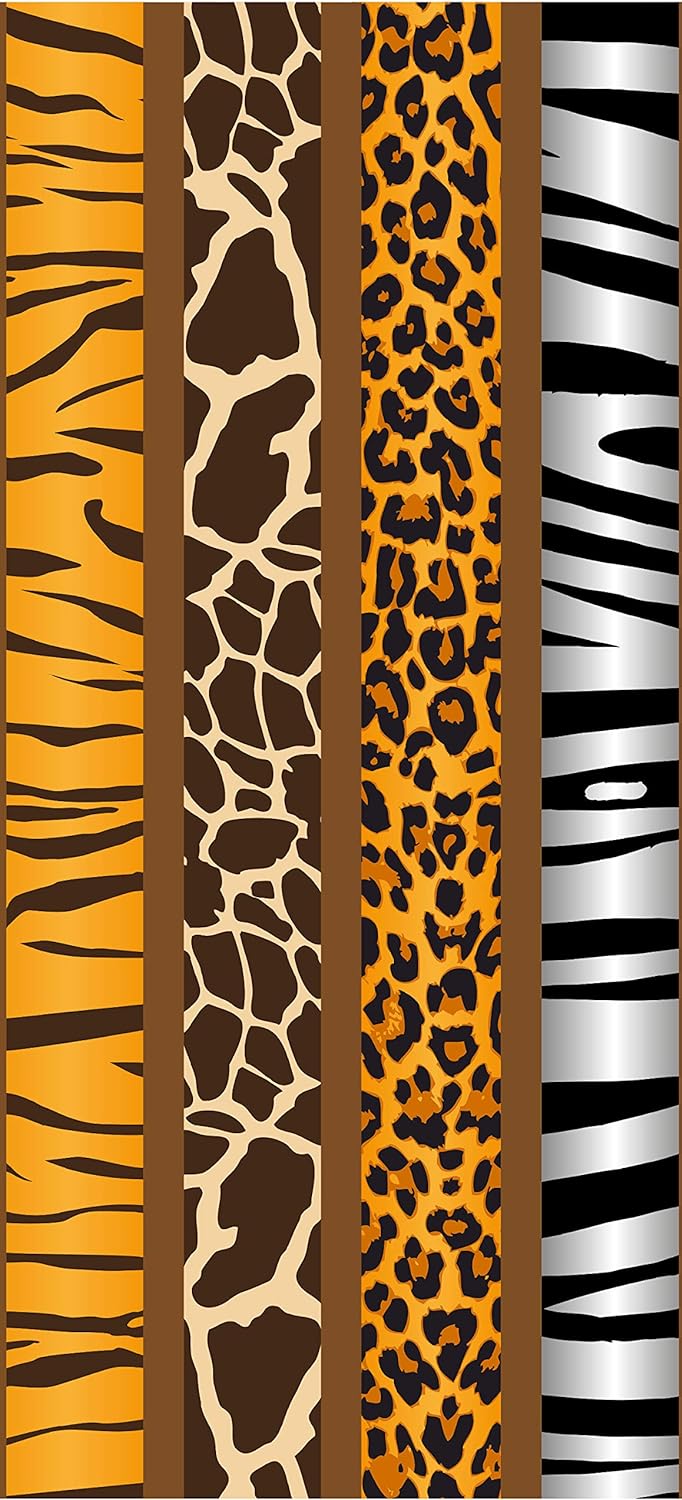 wandmotiv24 Türtapete Afrika Tiermuster 70 x 200cm (B x H) - Dekorfolie selbstklebend Sticker für Tü