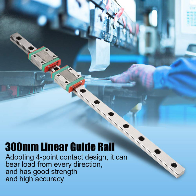 1 stück 300mm MGN12 Miniaturschlitten Linearschiene Führungsschiene 12mm Breite + 2 stücke MGN12B Gl