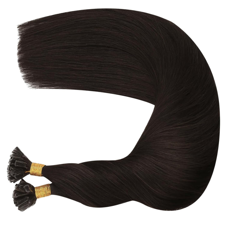 Moresoo Braun Bonding Extensions Echthaar 16Zoll/40cm U Tip Hair Extensions Echthaar Bondings Dunkel