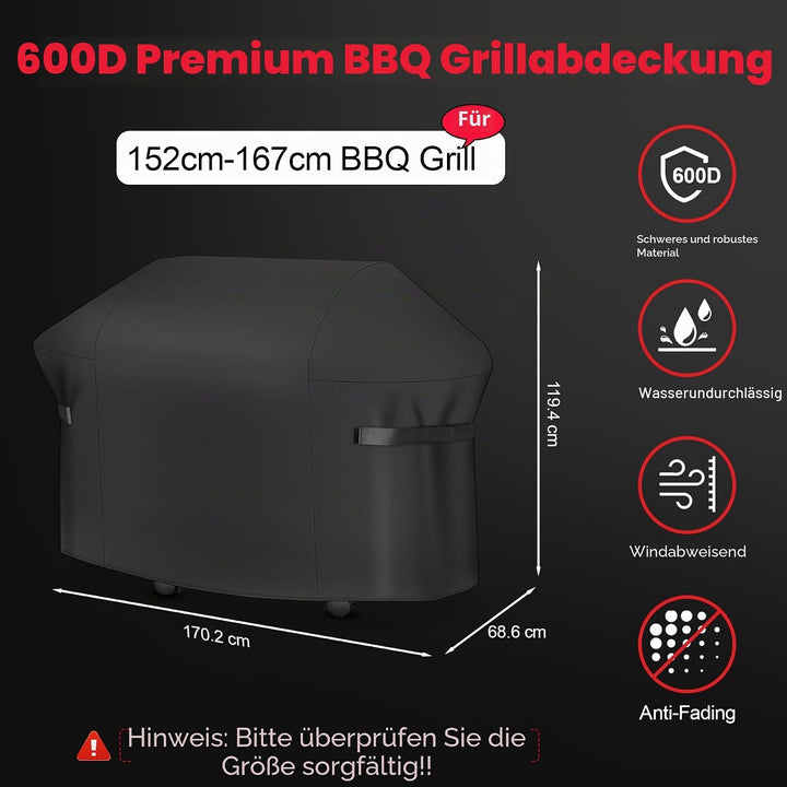 Grillabdeckung Wetterfest 170 cm - 7108 Grillabdeckungen für Weber Summit 400 Series Gas Grill, PU a