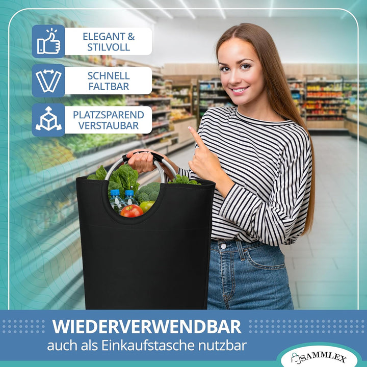 Pfandflaschenbeutel 90L Volumen für 50 Flaschen oder 70 Dosen 70 x 39 cm faltbar und wasserabweisend
