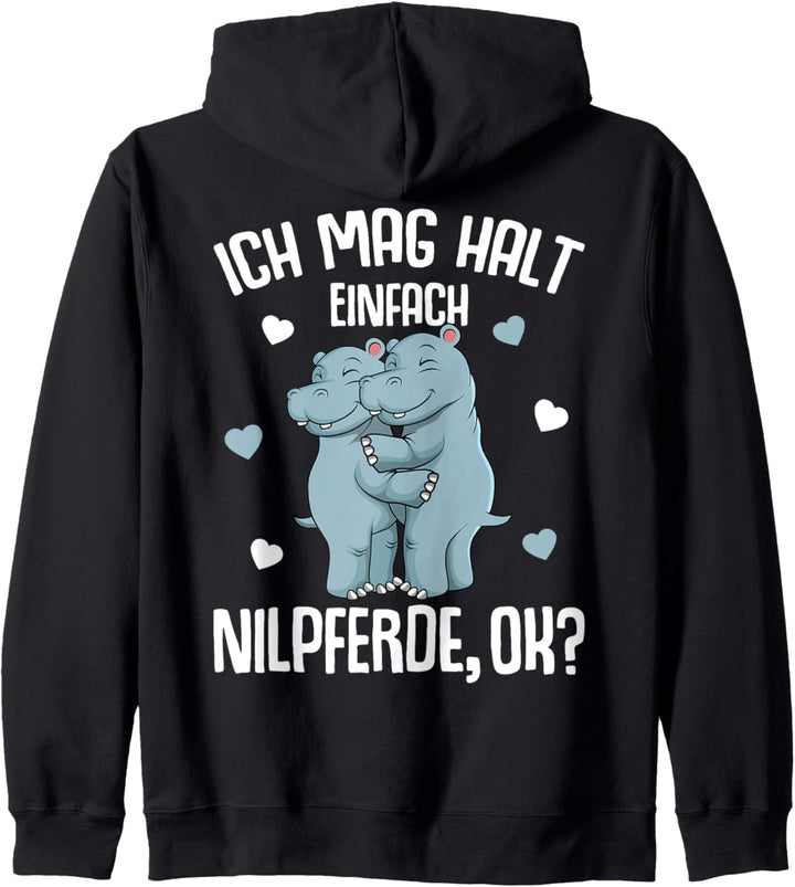 Nilpferd Ich mag halt Nilpferde Hippo Kinder Damen Mädchen Kapuzenjacke