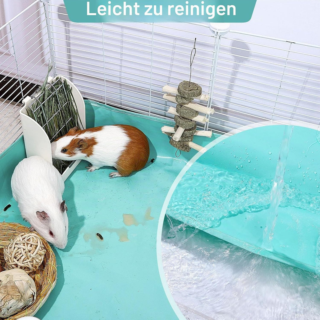 Meerschweinchen Käfigeinlage wasserdicht mit Klett – Wiederverwendbare Kaninchen Unterlage mit Tarp-