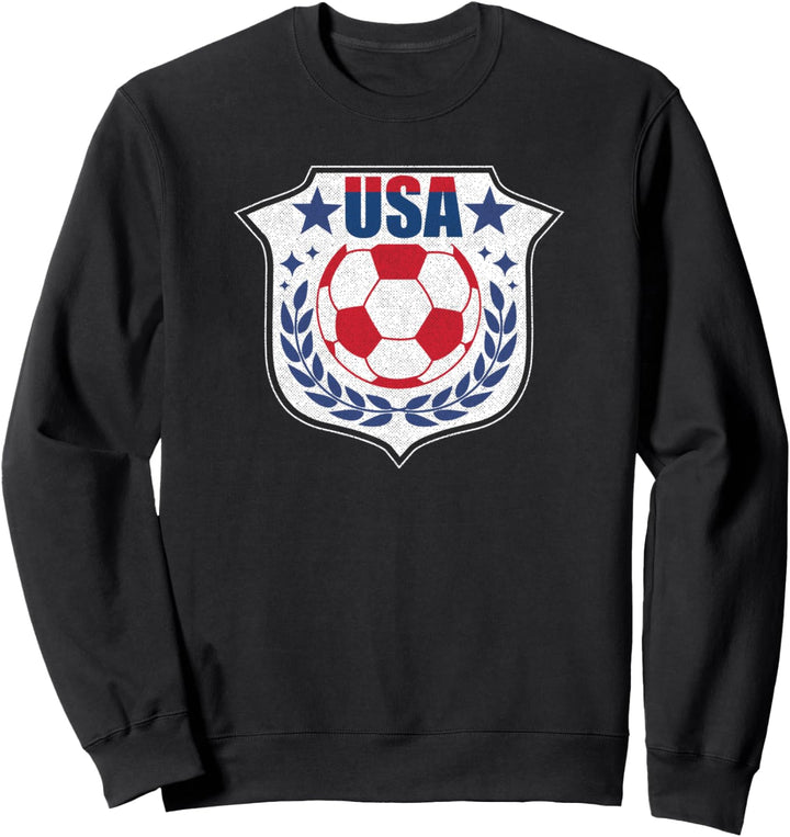 Trendy Red White Blue USA Soccer Ball Logo Sweatshirt