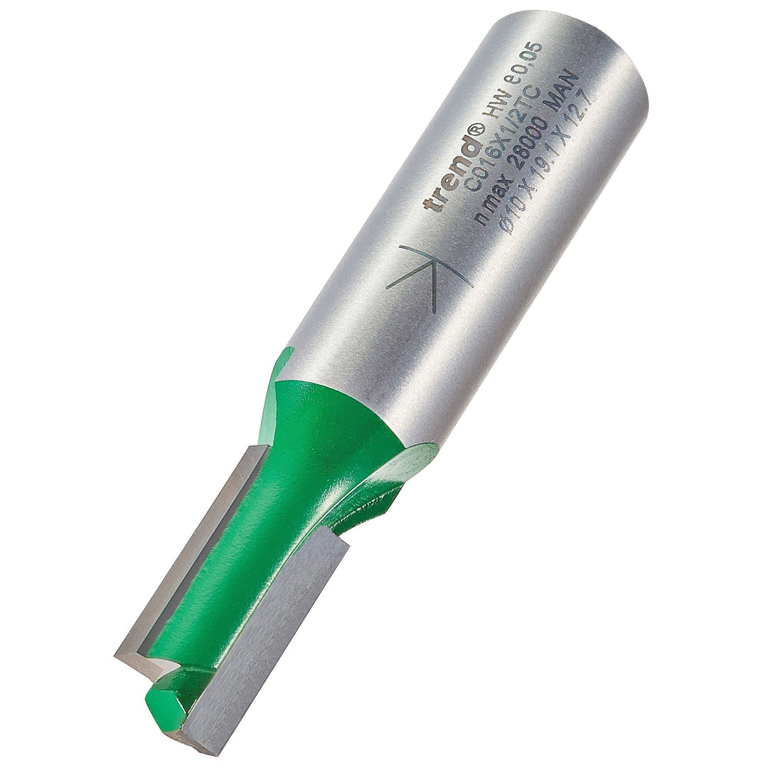 Trend CraftPro C016X1/2TC Fräser-Bit, gerader Zweischneidfräser, 1,27 cm Schaft, 10 mm Schnittdurchm