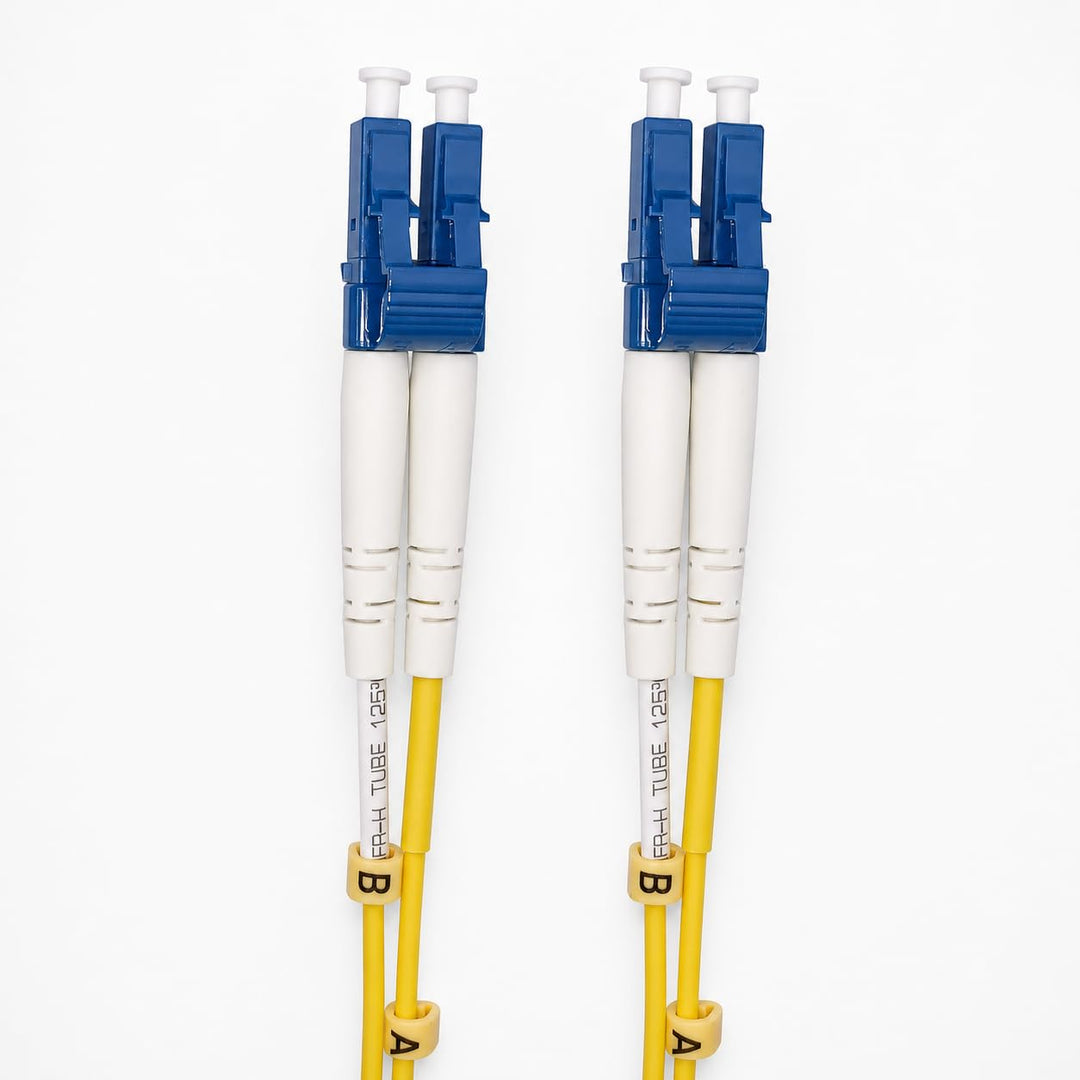 Elfcam® - LWL Glasfaser-Kabel LC/UPC auf LC/UPC Stecker, Duplex Singlemode 9/125μm OS2 Patchkabel, L