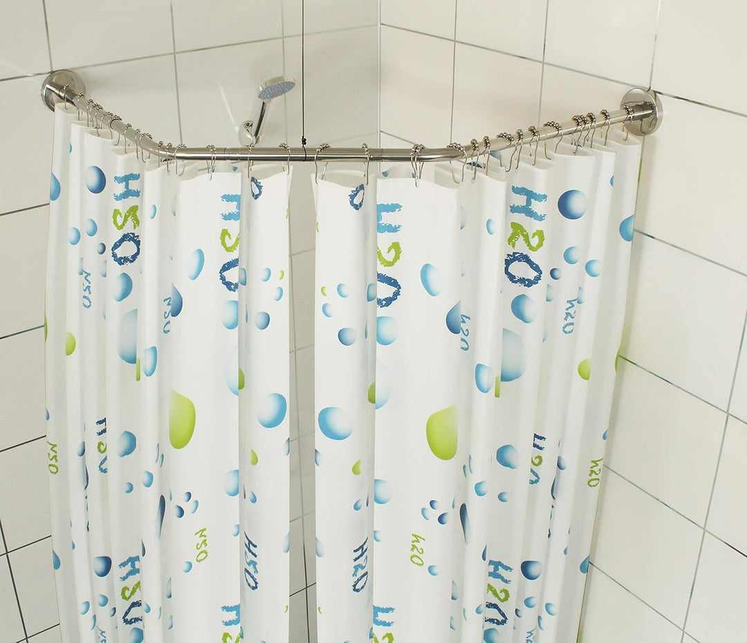 Sikaiqi Dehnbare 304 Edelstahl Diamant Form Badezimmer Badewanne Ecke Duschvorhangstange (Diamantfor