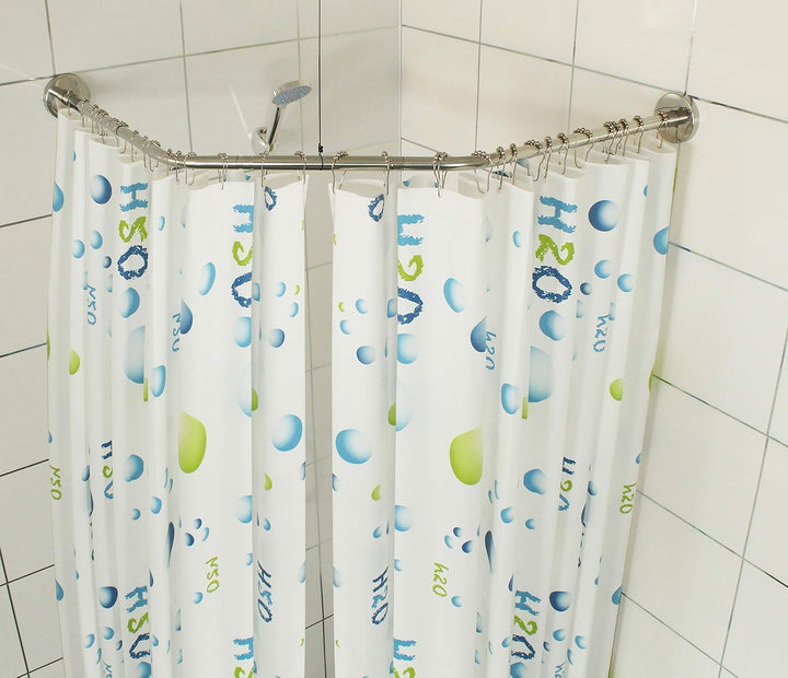 Sikaiqi Dehnbare 304 Edelstahl Diamant Form Badezimmer Badewanne Ecke Duschvorhangstange (Diamantfor