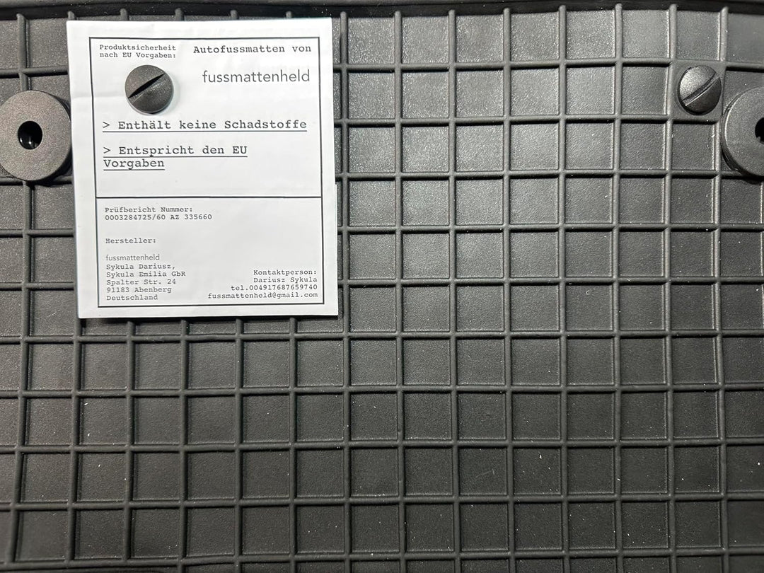 Fussmatten Vorne, Hinten 2 Reihen + Tunnel Matte 7er Set für Opel Zafira B 2005-2014 5-7 Sitzer Gumm