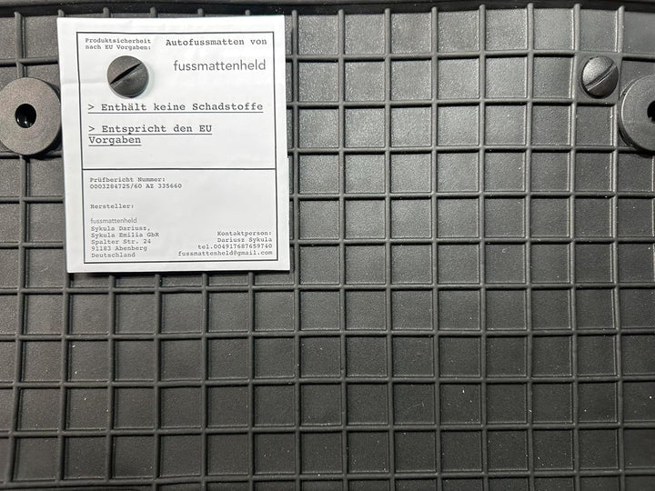 Fussmatten Vorne, Hinten 2 Reihen + Tunnel Matte 7er Set für Opel Zafira B 2005-2014 5-7 Sitzer Gumm