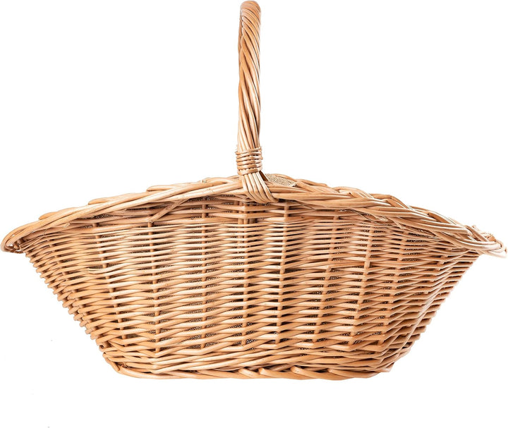 Creative Home Gross Holztrage Rattan Kaminholzkorb Kaminkorb Tragekorb | 60 x 40 x 39 cm | Aufbewahr