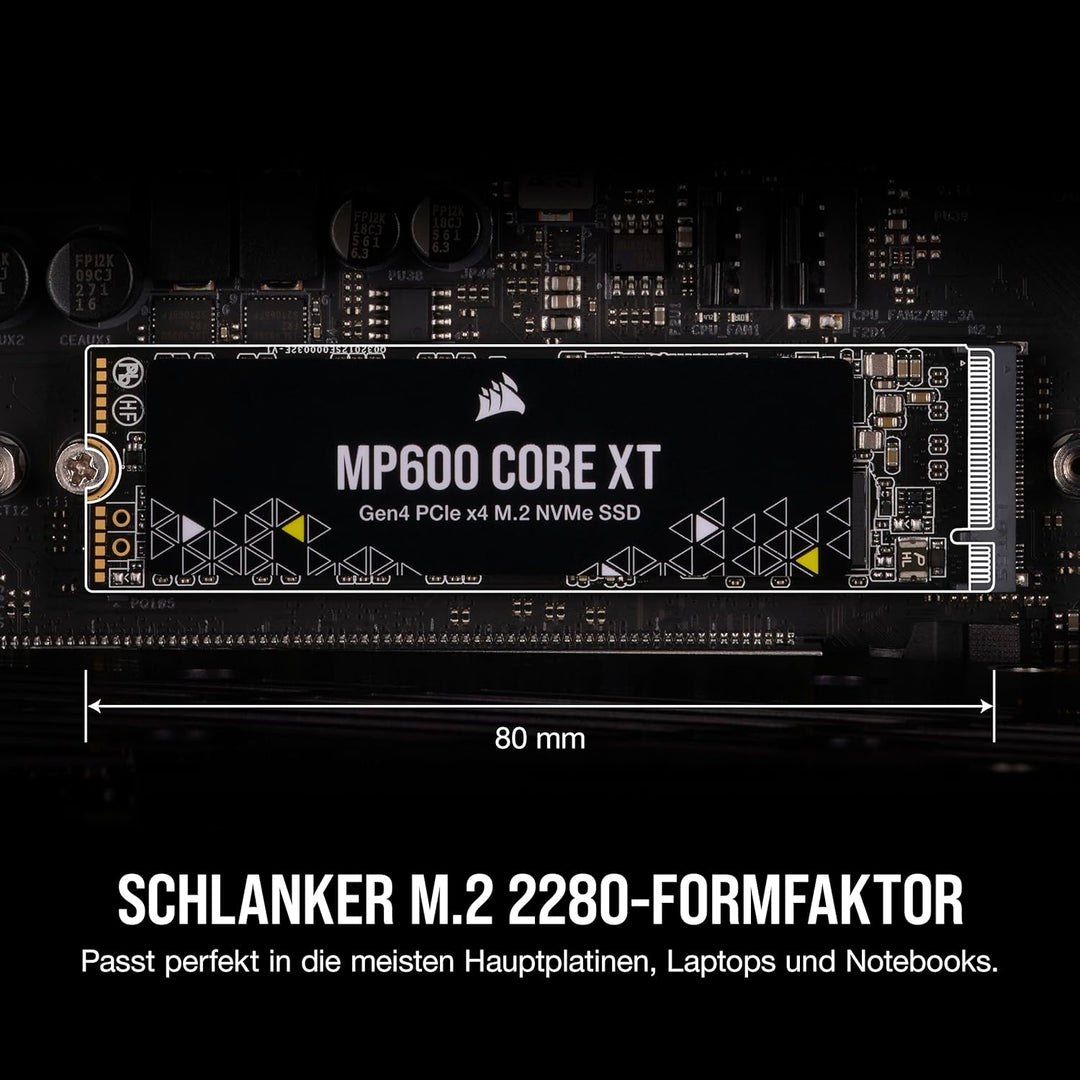 Corsair MP600 CORE XT 1TB PCIe Gen4 x4 NVMe M.2 SSD – QLC NAND Mit Hoher Dichte - M.2 2280 - DirectS