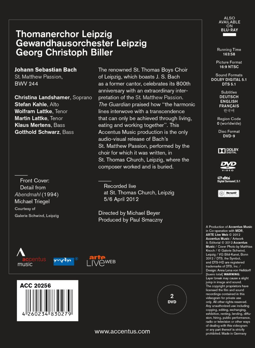 Bach: Matthäus-Passion - Thomanerchor, DVD