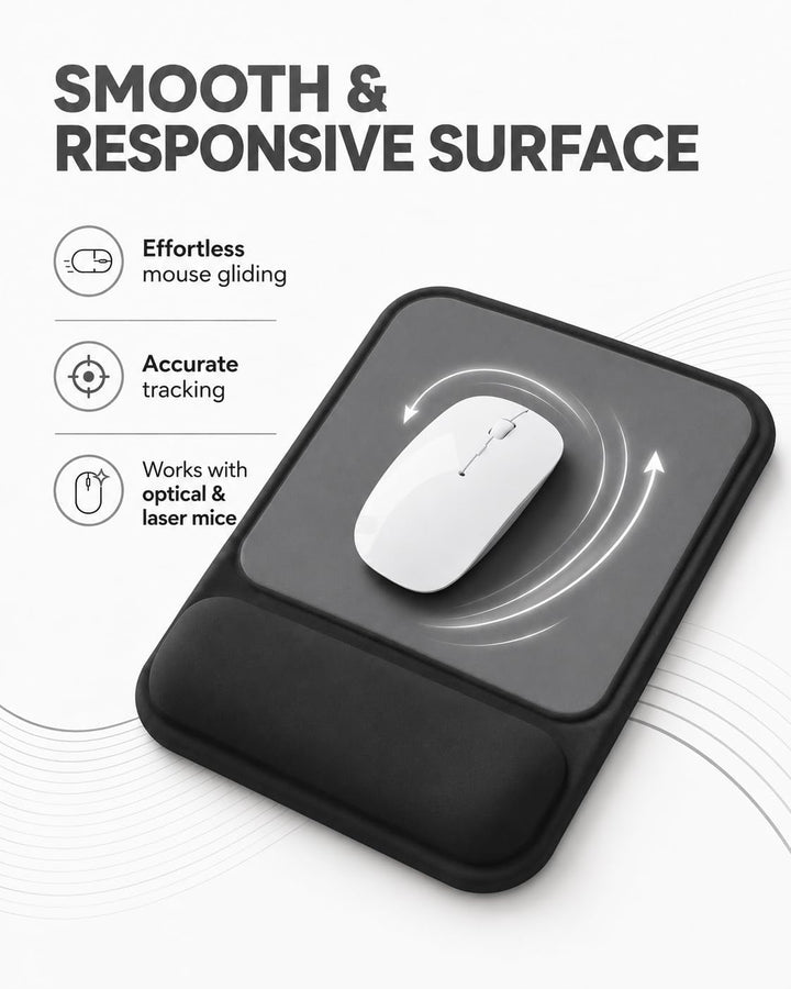 Mauspad mit gelkissen Handgelenkauflage,mousepad ergonomisch Vertieftes Anti-Druck Design, Rutschfes