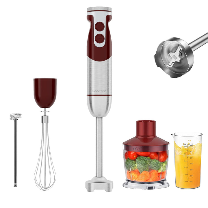 MegaWise 5-in-1 Stabmixer-Set, 400W Stabmixer mit variabler Geschwindigkeitsregelung, inklusive Schn